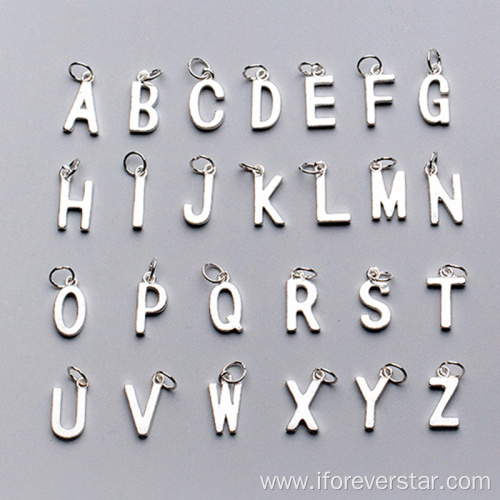 Sterling Silver Pendant Setting Letters A-Z Alphabet Pendant